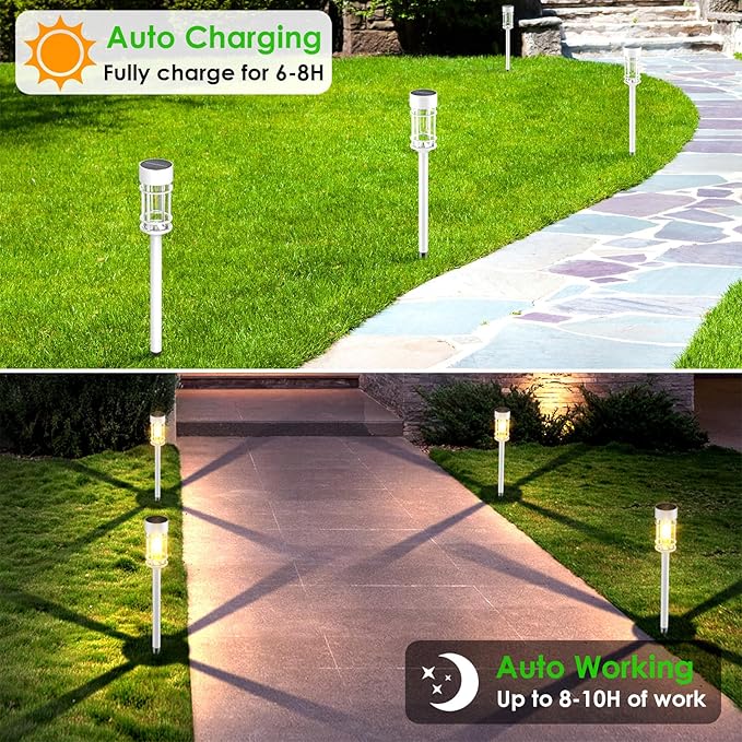 Solar Pathway Lights 8-Pack, Garden LED