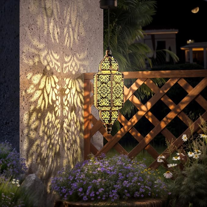 Moroccan Solar Pendant Light, Outdoor
