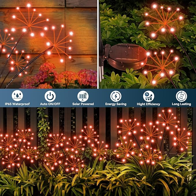 2-Pack Solar Path Lights, Outdoor Yard LED