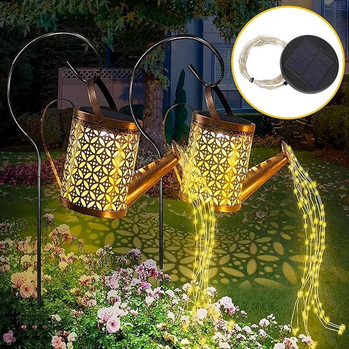Watering Can Lights Replacement Tops: Solar Lights Replacement Part for 2.36 in, 2.42 in, 2.5 in, 2.76 in, 2.83 in Bottle Port - 4 Pack 2.83 in Warm White Panels Lid Cap with Copper Wire Fairy Lights