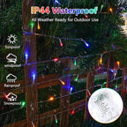 2-Pack 66ft Christmas LED String Lights, Waterproof Timer Lights