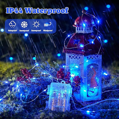 2-Pack 132ft Christmas LED String Lights, Waterproof Timer Lights