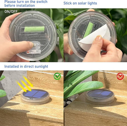 YiLaie Blue Solar Dock Lights Outdoor Waterproof, Driveway Warning Post Deck Lights Solar Powered for Drive Way Boat (4 Pack)