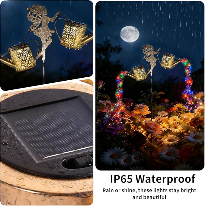 Solar Watering Can Light - Solar Yard Decorations Outdoor,Garden Decor Lights for Yard,IP65 Waterproof Hanging Lantern Lights,Outside Garden Flower Bed Decor Light for Moms Birthday 2PCS