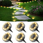 6-Pack Warm White In-Ground Solar Lights, Flat LED Walkway