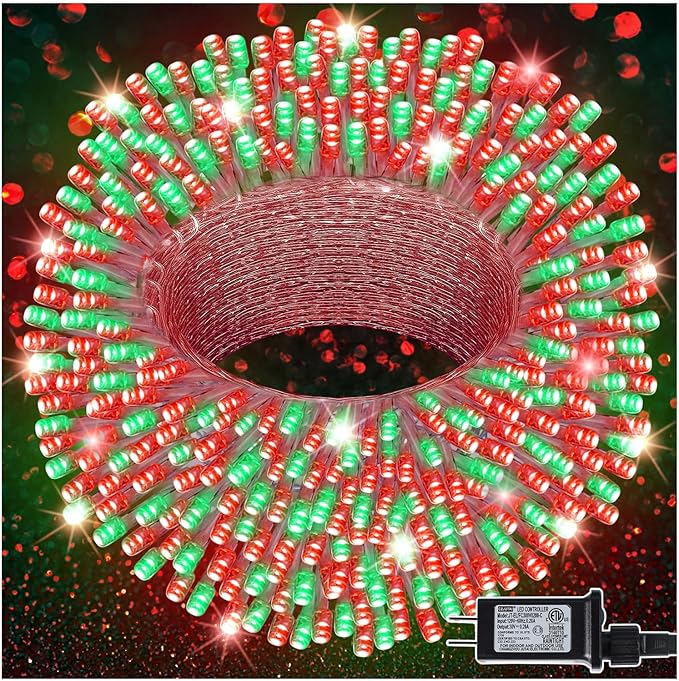 300 LED Christmas Twinkle Lights, 5ft Waterproof for Patio