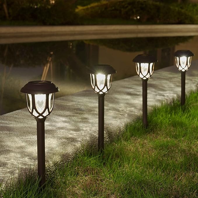 Warm White Solar Pathway Lights 10-Pack, Walkway LED