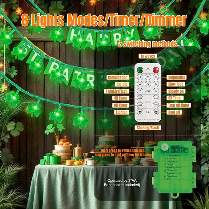 16ft Green Outdoor Edison String Lights, Weatherproof