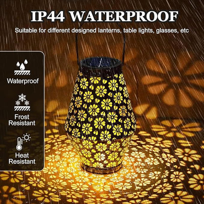 Solar Light Replacement Top, 4 Pack Replacement Solar Light Parts for Lantern (Top Size 3.23 Inch, Bottom Size 2.9 Inch), Waterproof LED Replacement for Outdoor Garden Pathway Yard Lights & Decor