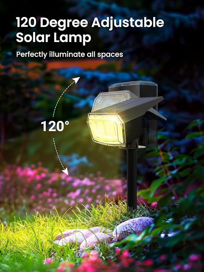 10-Pack Solar Spotlights, Waterproof Yard LED