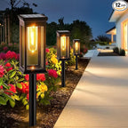 12-Pack Solar Pathway Lights, IP65 Waterproof LED Walkway Lights
