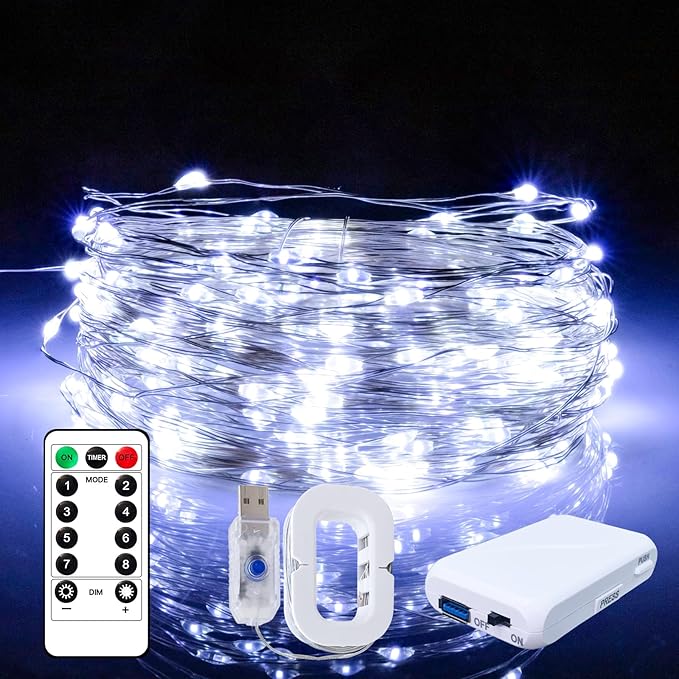 16ft Christmas LED String Lights, Waterproof Timer Lights
