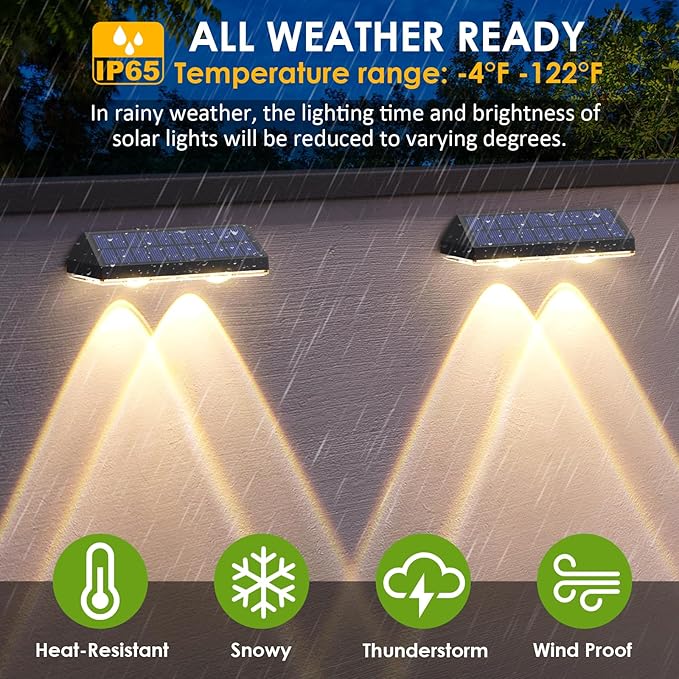 8-Pack Modern Solar Yard Lights, Outdoor LED