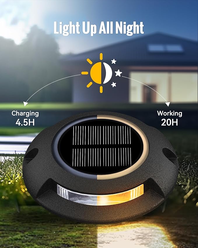 4-Pack Solar Dock Lights, Outdoor LED