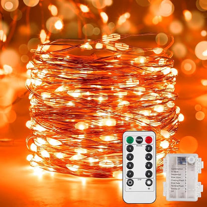 4-Pack 8ft Christmas LED String Lights, Waterproof Timer Lights