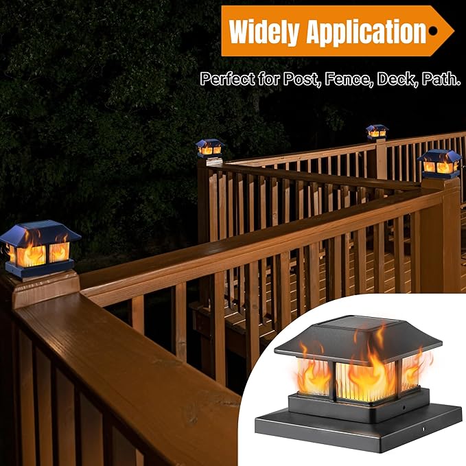 6-Pack Pole Lantern for Outdoor Posts, Waterproof