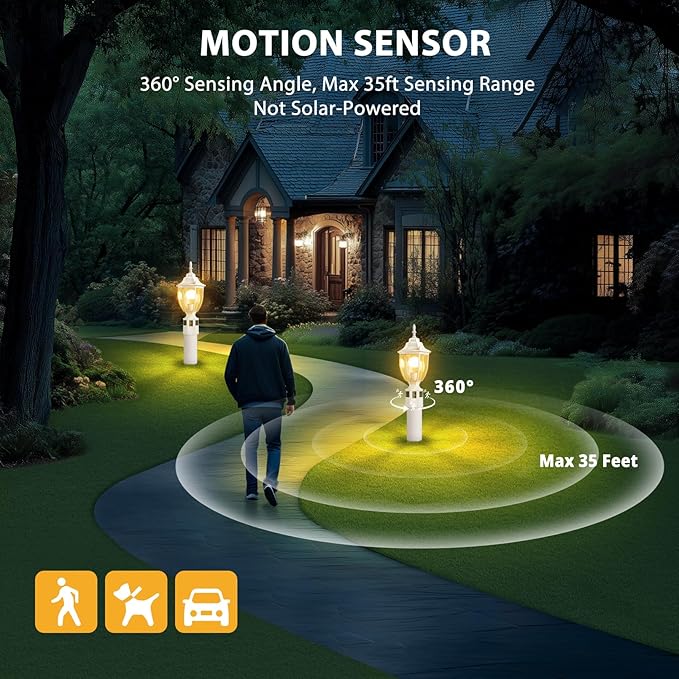 Lamp Post Light for Outdoor Posts, White Waterproof