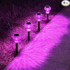 4-Pack Solar Pathway Lights, Waterproof LED Walkway Lights
