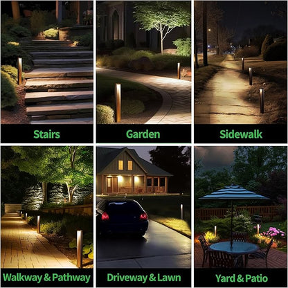 Low Voltage Pathway Lights, LED Landscape Path Lights, Outdoor Waterproof IP65, Wired Black Aluminum, 5W 200LM for Walkway Sidewalk 4 Pack
