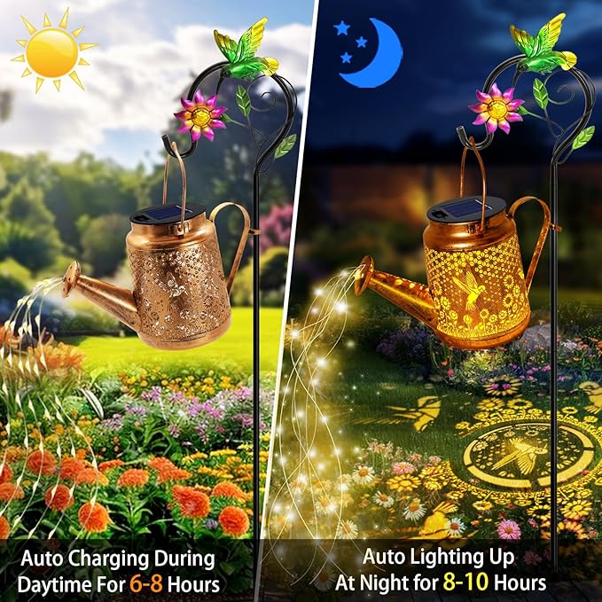 Solar Hummingbird Lanterns, Backyard Hanging LED Decor