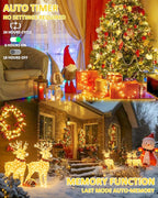 2-Pack Christmas String Lights, 66ft 200 LED Waterproof Twinkle Lights