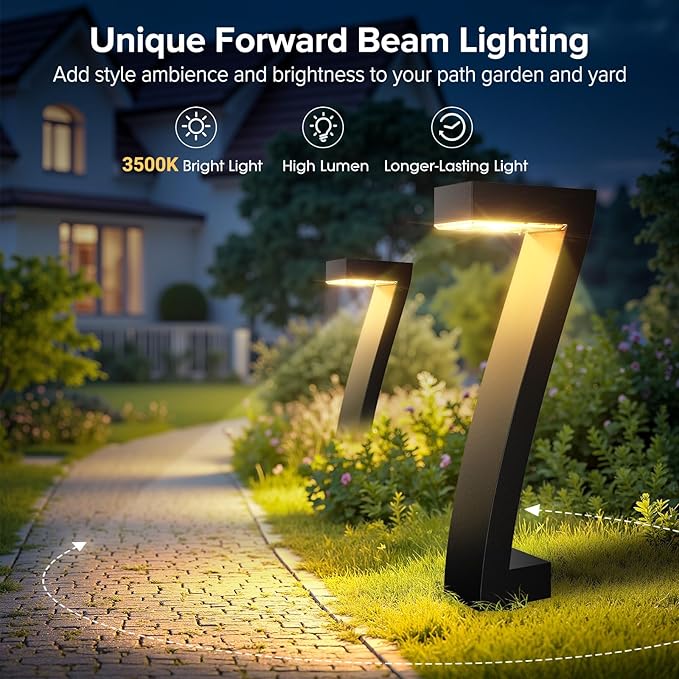 2-Pack IP65 Solar Landscape Lights for Driveway