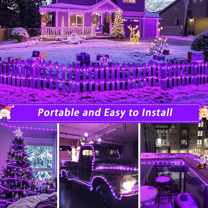 33ft LED Rope Lights, Remote Control Color-Changing