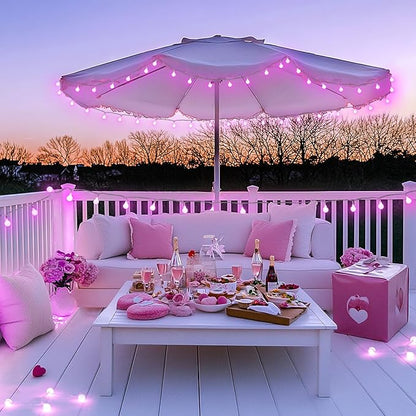 33ft White Outdoor Edison String Lights, Weatherproof