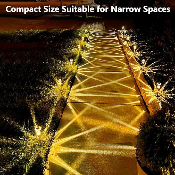 10-Pack Solar Pathway Lights, Waterproof LED Walkway Lights