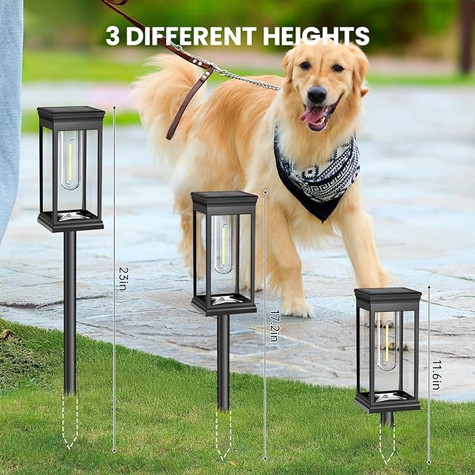 Upgraded Square Solar Pathway Lights Outdoor - 8 Pack, IP65 Waterproof & Super Bright, Auto On/Off Warm White LED, Landscape Lighting for Walkway Garden Driveway Decor