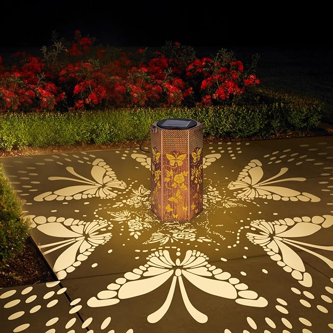 Butterfly Solar Lantern Set 4-Pack, Elegant Outdoor Lighting