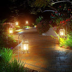 2-Pack Backyard Solar Backyard Lanterns, Rustic Waterproof LED