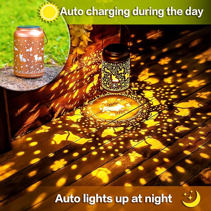 Solar Dog Lanterns, Patio Hanging LED Decor