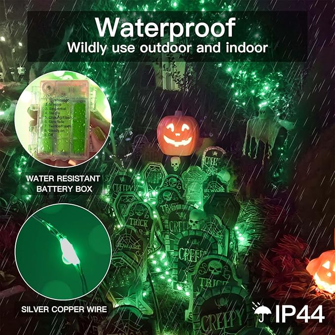 100 LED Christmas Twinkle Lights, 33ft Waterproof for Yard