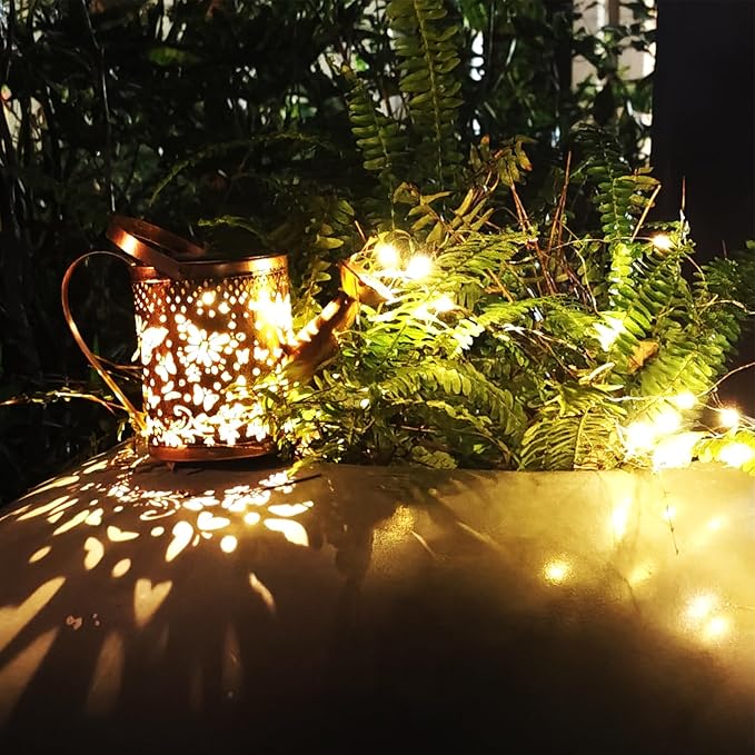 Solar Watering Can with Lights - Outdoor Garden Decor, Waterproof Hanging Lantern Landscape Lights for Yard, Patio, Pathway - Solar Lights Outdoor (C)