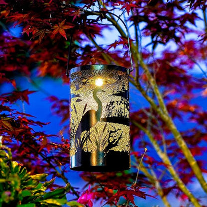 Solar Lantern Outdoor Waterproof Bird Garden Decor Birthday Gifts for Women Mom Grandma Hanging Solar Lights Metal Decoration Outside for Yard Patio Backyard Porch