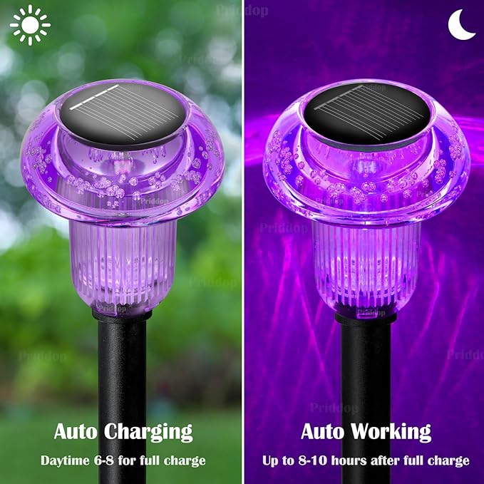 8-Pack Solar Path Lights, Outdoor Garden LED
