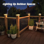 12-Pack Cool White Solar Deck Post Lights, Outdoor LED Caps