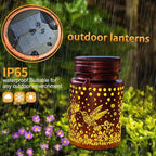 Hummingbird Solar Hanging Lanterns 2-Pack, Metal Patio Decor