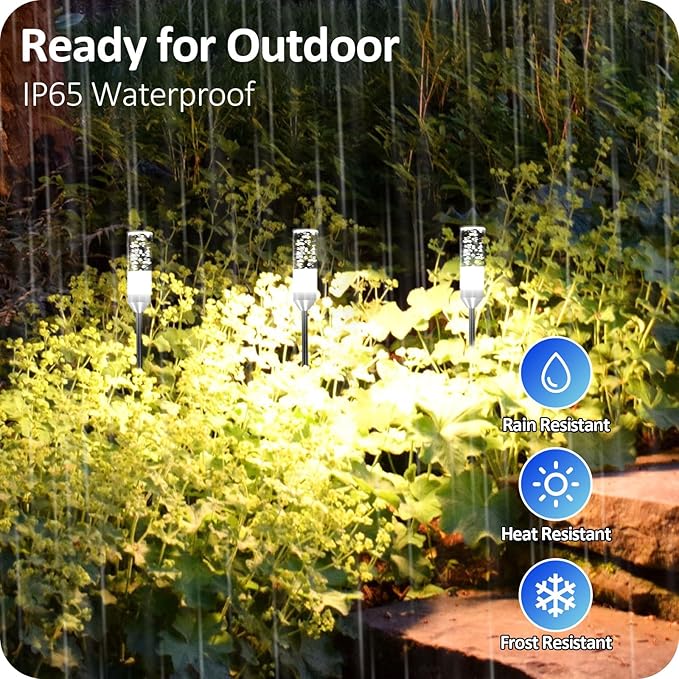 Solar Yard Path Lights 6-Pack, IP65 Waterproof