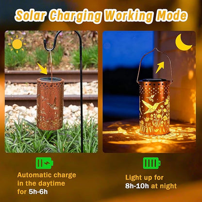 Hummingbird Solar Lanterns Outdoor Waterproof, Birthday Gifts for Women Mom Grandma, Hanging Solar Lights for Yard, Patio, Porch, Garden Decor, Christmas Gifts for Her/Him
