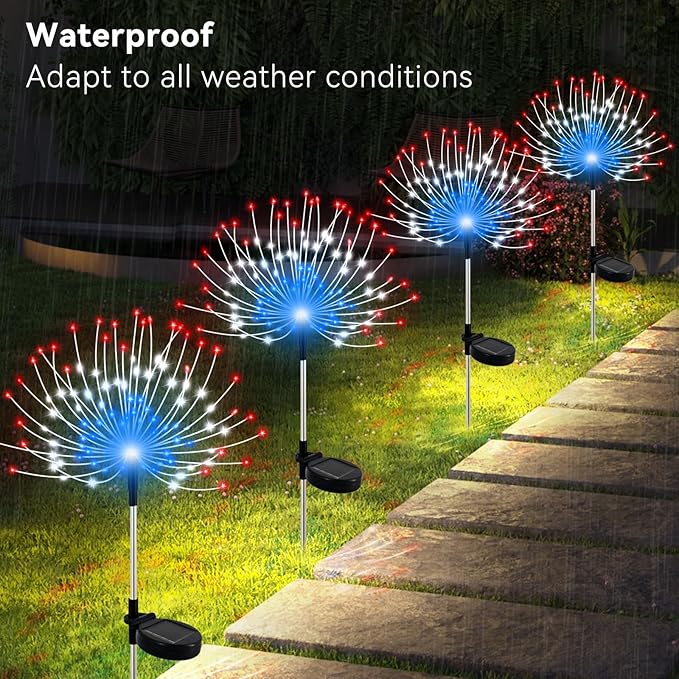 2-Pack Solar Landscape Lights for Walkway