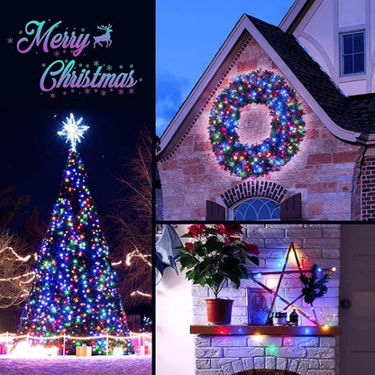 2-Pack Christmas String Lights, 132ft 400 LED Waterproof Twinkle Lights