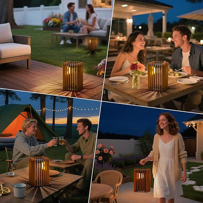 2-Pack Solar Lanterns Outdoor Hanging Portable Table Top Decorative Lamp DIY Lantern Lights Water-Resistant for Outside Patio Yard Garden Porch