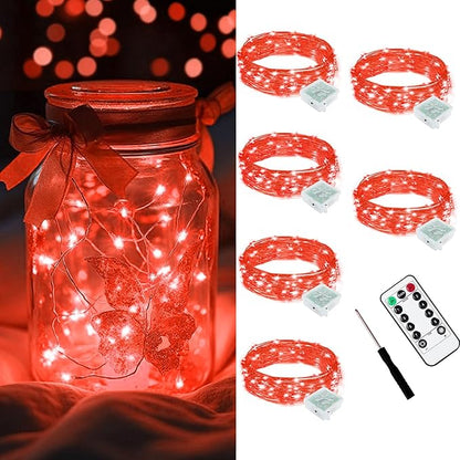 6-Pack Christmas String Lights, 7ft 20 LED Waterproof Twinkle Lights