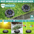 8-Pack Solar Ground Disk Lights, Cold White Waterproof LED
