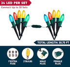 24-Pack Christmas Twinkle Lights, 75ft Waterproof for Patio