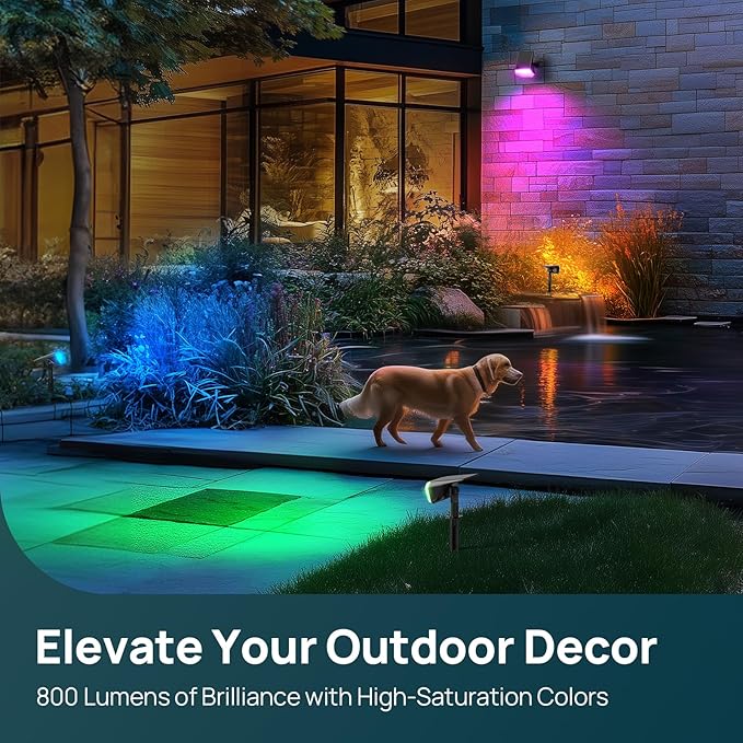 4-Pack Motion Sensor Solar Spotlights, Waterproof Wall LED