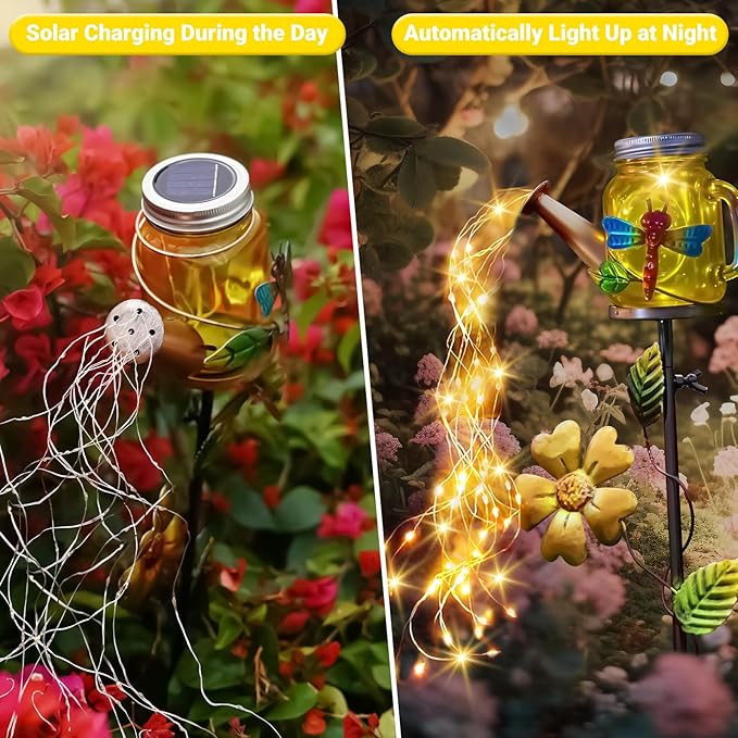 Solar Dragonfly Lanterns, Backyard Hanging LED Decor