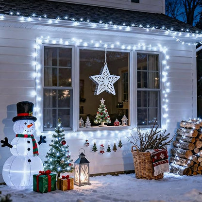 JMEXSUSS 2 Pack White Battery Operated Christmas String Lights, Each 33ft 100 LED Wedding Lights Outdoor Indoor, with 8 Modes Remote Waterproof